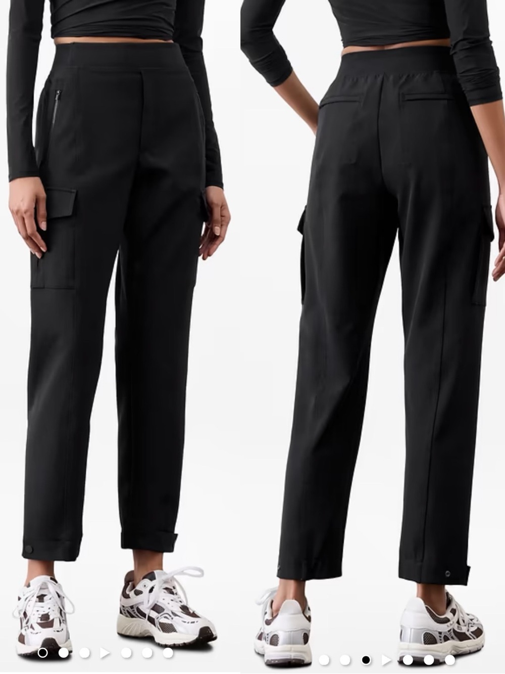 Athleta Endless High-Rise Cargo Pants Black 467187 Size 6 Travel Athletic Casual - Picture 2 of 16